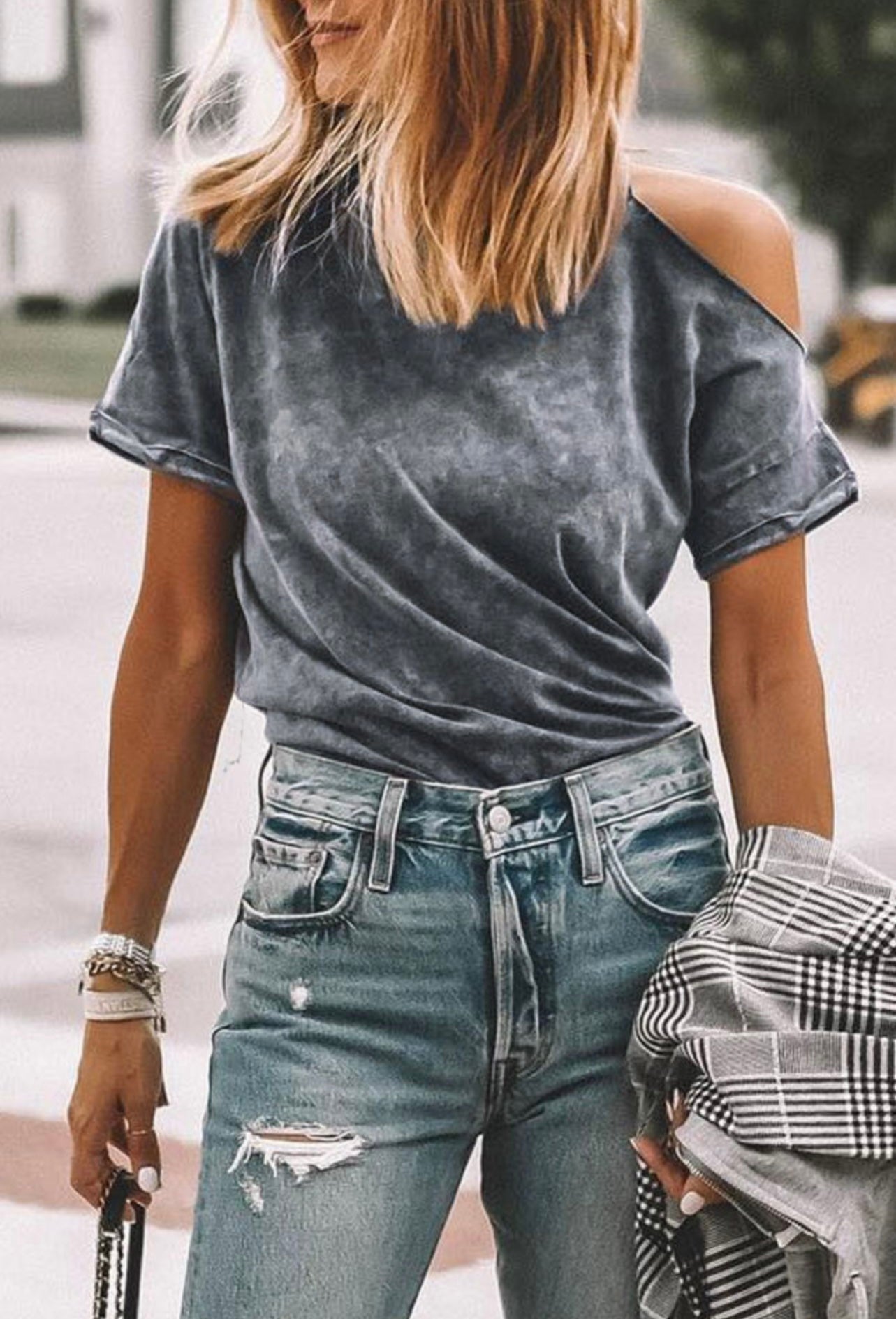 Vintage Cold Shoulder T-Shirt