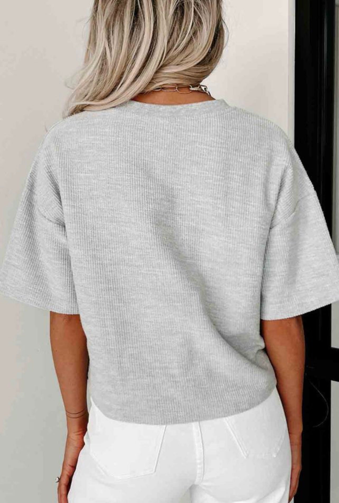 Gray Drop Shoulder Top